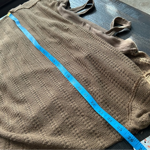 *NEW* Free People Sistine Hacci Cold Shoulder Top sweater Brown M - Picture 7 of 9